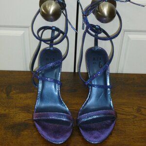 Mix No. 6 Strappy Mermaid Shimmery Sandals w/Ankle Ties